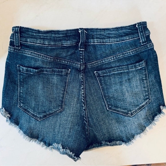 eunina Women Size M LuLu Hight Rise Cut Off Short Distress Raw Hem Short Denim - Picture 2 of 5